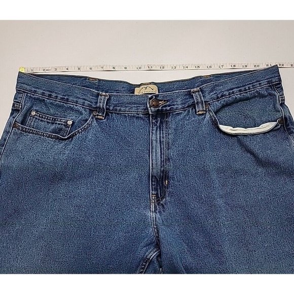 Blue Mountain Medium Wash Relaxed Straight Denim Mens Blue Jeans 44 x 30 - Picture 13 of 16